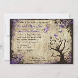 Beurre et Arbre Vintage Mariage Invitation
