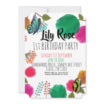 Beurre floral d'aquarelle mou Invitation d'anniver