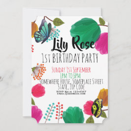 Beurre floral d'aquarelle mou Invitation d'anniver