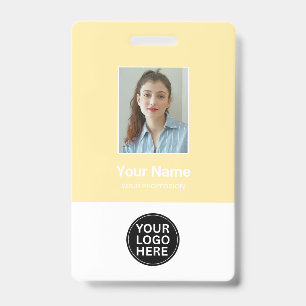Beurre Jaune Employé Photo Logo Nom Badge