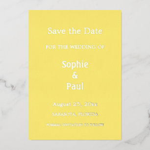 Beurre Jaune Enregistrer la date Foil Invitation