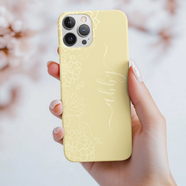 Beurre jaune floral Script iPhone / coque ipad (Créateur téléchargé)