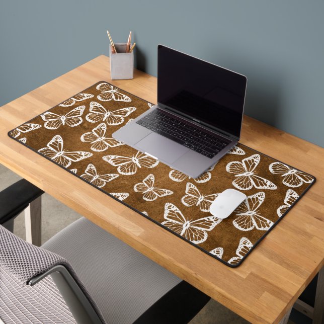 Beurre mignon Élégant Motif chic Brown blanc (Bureau 2)