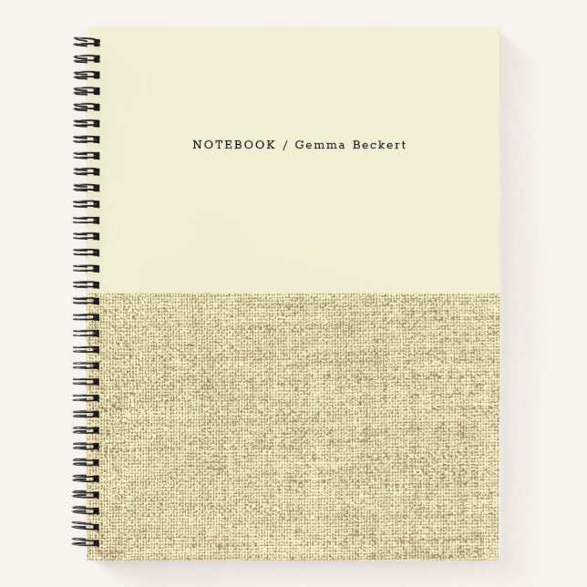 Beurre moderne Jaune et Carnet Motif lin (Devant)