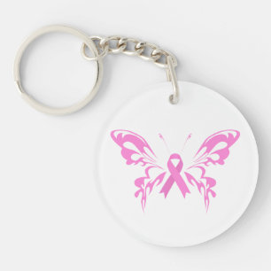 Beurre-papillon rose Cancer du sein  Porte - clé