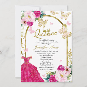Beurre Quince Invitations Bilingue Rose Chaud