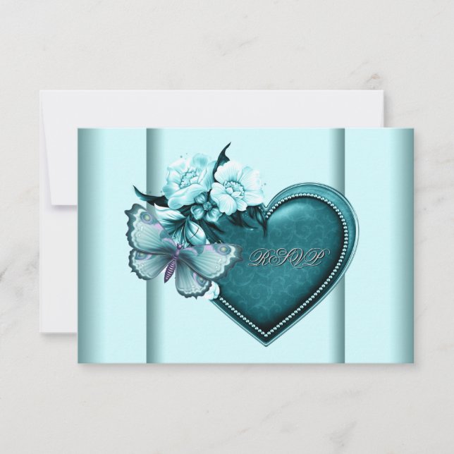 Beurre turquoise Bleu Coeur Bleu Turquoise RSVP (Devant)