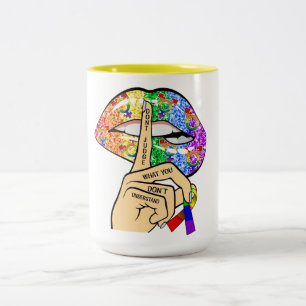 Beurteilen Sie nicht, was Sie nicht verstehen, was Zweifarbige Tasse