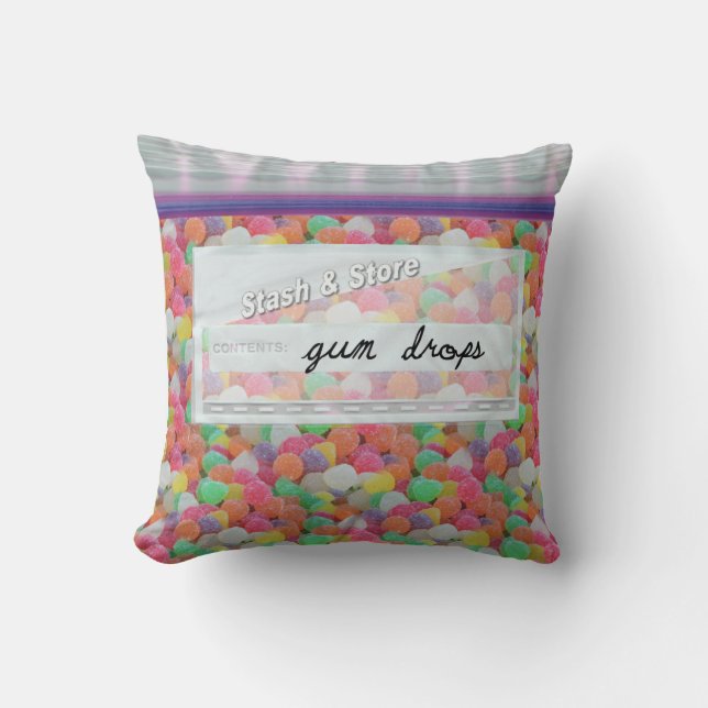 Beutel aus gummifarbenem Gumdrops dekoratives Kiss Kissen (Vorderseite)