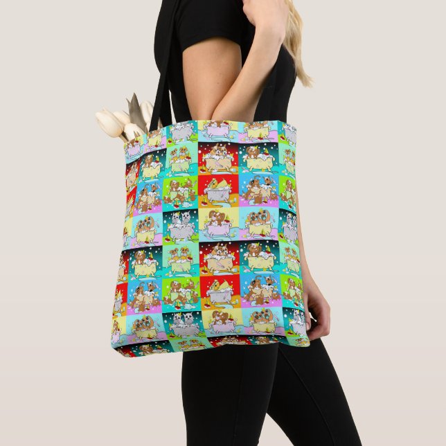 Beutel für die Puppy-Bubble-Bademuster Tasche (Von Nahem)