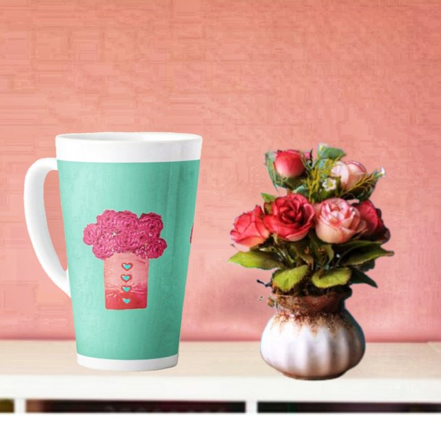 Beutel für Rose-II Milchtasse (This Bag Of Roses Latte Mug could become your favorite, latte mug!)