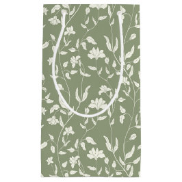 Beutel Grün und Creme Floral Geschenktasche Kleine Geschenktüte