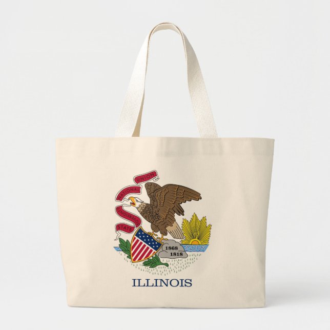 Beutel mit Flagge des Staat Illinois - USA Jumbo Stoffbeutel (Vorne)