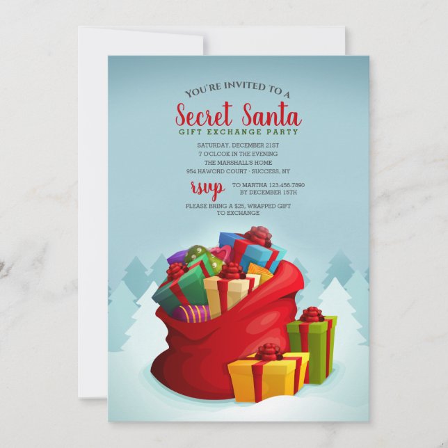 Beutel mit Geschenkgutschein Party Einladung (Vorderseite)