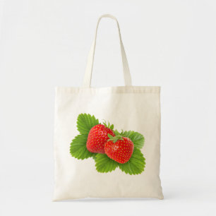Beutel mit zwei Erdbeeren Tragetasche