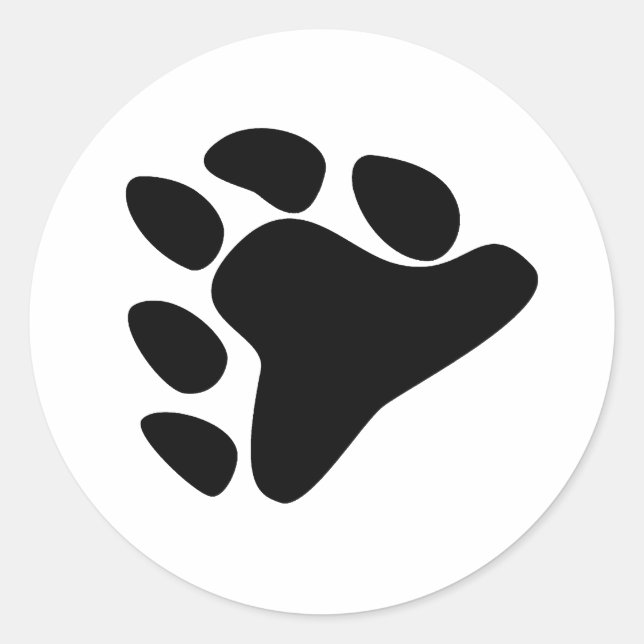 BEUTEL-PAW-SYMBOL SCHWARZ RUNDER AUFKLEBER (Vorderseite)