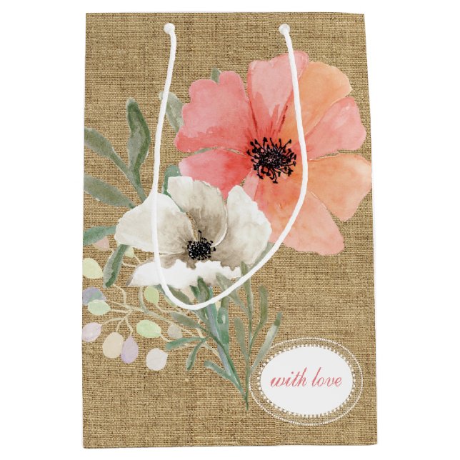 Beutel und Blume Geschenktasche Mittlere Geschenktüte (Vorderseite)