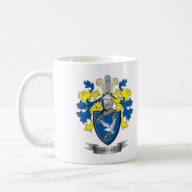 Bevan Familienwappen-Wappen Kaffeetasse (Links)