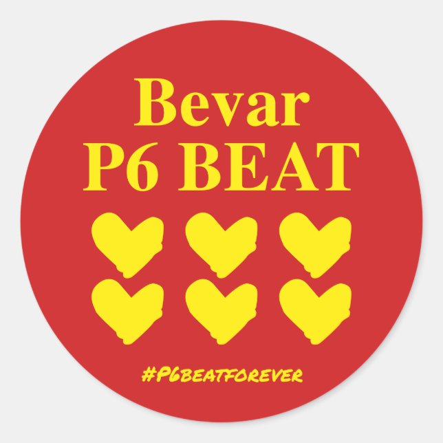 Bevar P6 BEAT Runder Aufkleber (Vorderseite)