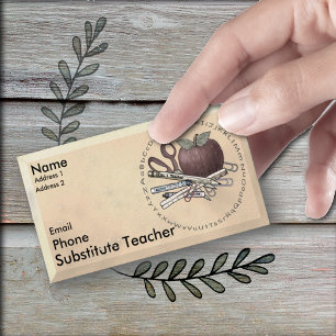 Bevel Substitut Enseignant Carte de visite personn