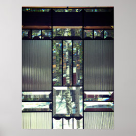 Beveled Glas Birch Bäume metallisch silber modern Poster