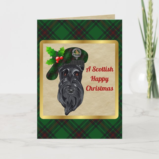 Beveridge Abzeichen & Tartan Personalisierte Weihn Karte (Vorderseite)