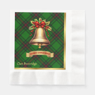 Beveridge Personalisiert Tartan Christmas Serviette