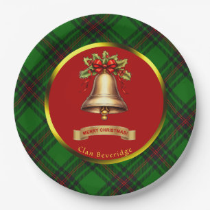 Beveridge Tartan Personalisiertes Weihnachten Pappteller