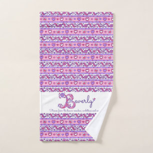 Beverley Namensbedeutung Herzen Buchstabe B Handtü Badhandtuch Set