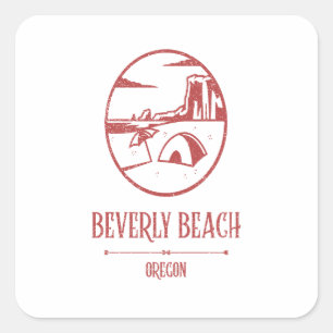 Beverly Beach - Oregon Quadratischer Aufkleber