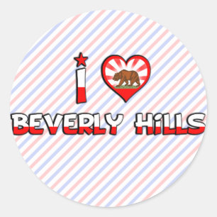 Beverly Hills, CA Runder Aufkleber