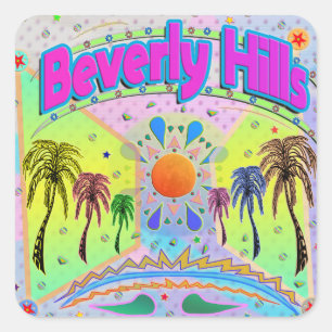 Beverly Hills Calm Quadratischer Aufkleber