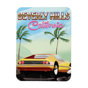 Beverly Hills Kalifornien Retro-Reiseposter Magnet