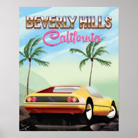 Beverly Hills Kalifornien Retro-Reiseposter