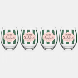 Beverly Hills Pink & Green Bachelorette Weinglas Ohne Stiel