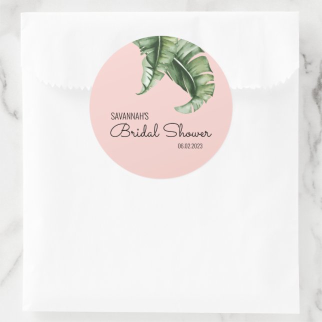 Beverly Hills Pink & Green Brautparty Gefallen Runder Aufkleber (Tasche)