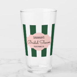Beverly Hills Pink & Green Brautparty Glas
