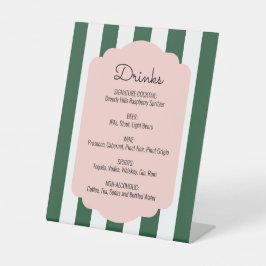 Beverly Hills Pink & Green Drink Menu Sockelschild