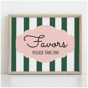 Beverly Hills Pink+Green Gastgeschenk Zeichen Poster