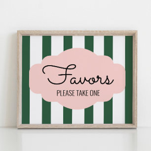 Beverly Hills Pink+Grüne Hochzeitsdusche Favor Zei Poster