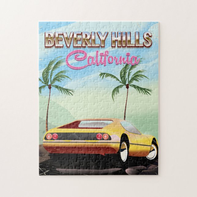 Beverly Hills - Retro-Reiseplakat (Vertikal)