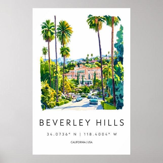 Beverly Hills Watercolor 2 Poster (Vorne)