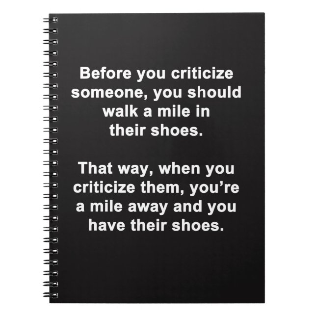 Bevor Sie kritisieren Notizblock (Vorderseite)