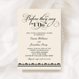 Bevor sie sagen, ich mache Abendessen mit schwarze Einladung