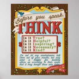 Bevor Sie sprechen, T.H.I.N.K. Poster