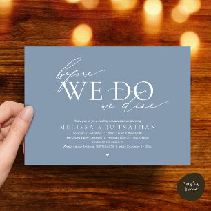 Bevor wir es tun, dinieren wir, Hochzeitsprobe-Din Einladung
