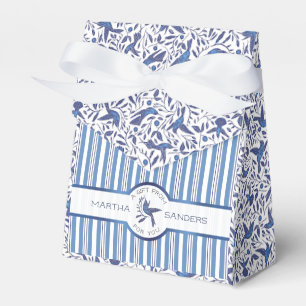 Bevorzugen Sie dem Delft blaue Vögel u. Streifen Geschenkschachtel