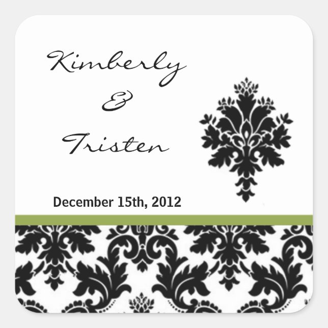 Bevorzugen Sie Sticker Black Green Damask Spitzen  (Vorderseite)