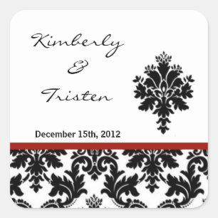 Bevorzugen Sticker Black Red Damask Lace Print