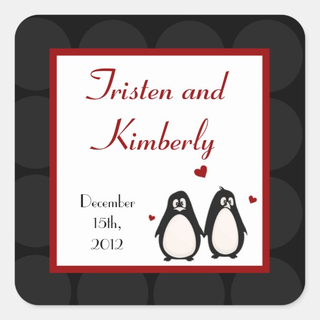 Bevorzugen Sticker Pinguin Liebe Paare Lebensgefäh (Vorderseite)